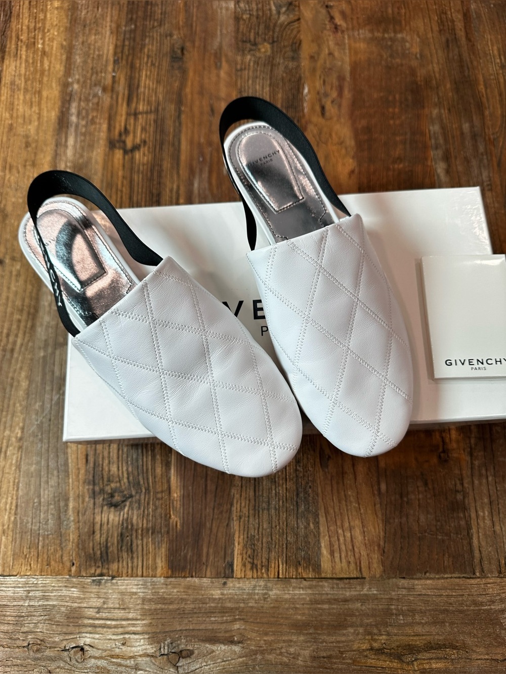Givenchy white and Black Slip-On Sandals